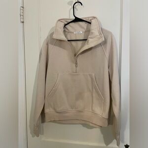 Beige Zip-Up Sweater